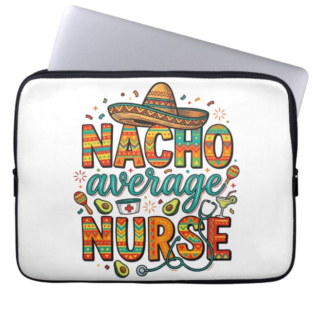 Nacho Average Nurse Fiesta Vector Shirt Ontwerp_1 Laptop Sleeve (Voorkant)
