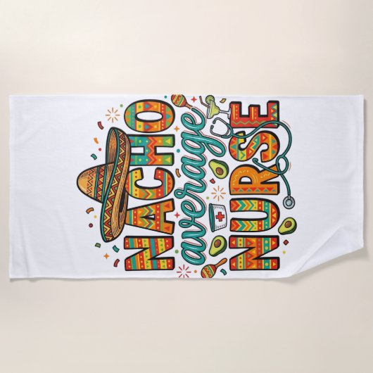 Nacho Average Nurse Fiesta Vector Shirt Ontwerp_1 Strandlaken (Voorkant)