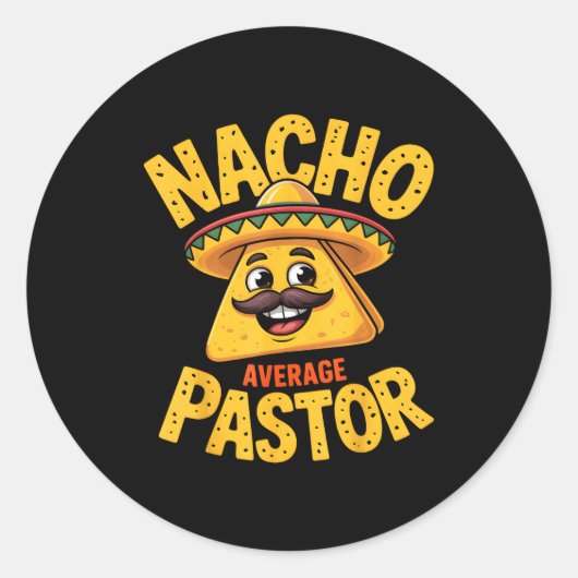 Nacho Average Pastor Funny Christian  Ronde Sticker (Voorkant)