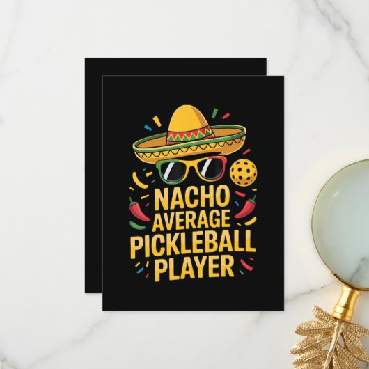 Nacho Average Pickleball Player Bedankkaart (Voorkant / Achterkant in situ)