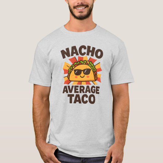 Nacho Average Taco Grappige Voedselgrap Comic Stij T-shirt (Voorkant)