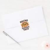 Nacho Average Taco Grappige Voedselgrap Comic Stij Vierkante Sticker (Envelop)