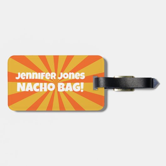 Nacho Bag Grappige Retro Aandacht Bagagelabel (Achterkant horizontaal)