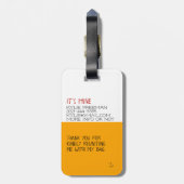 NACHO BAG Persoonlijke Tortilla Chip met kaas Bagagelabel (Achterkant verticaal)