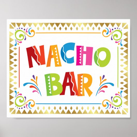 NACHO BAR Fiesta Party Sign Print (Voorkant)