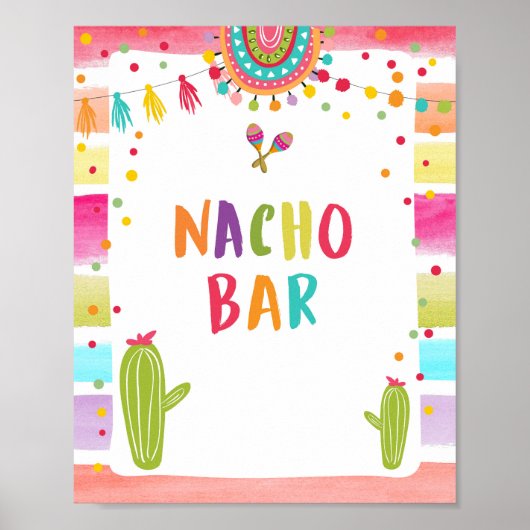 Nacho Bar Mexicaans eten Cactus Fiesta Tafelbord Poster (Voorkant)