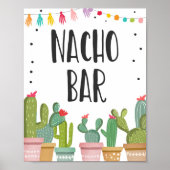 Nacho Bar Mexican Food Cactus Fiesta Table Sign Poster (Voorkant)