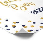 Nacho Bar Navy & Gold Graduation Party Sign Poster (Hoek)