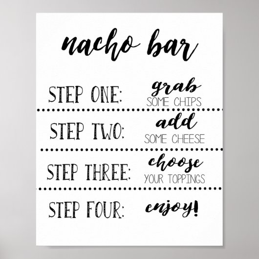 Nacho Bar Sign, maak je eigen nachos Poster (Voorkant)
