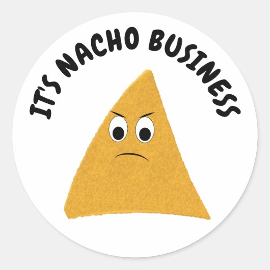 Nacho Business Funny Pun Ronde Sticker (Voorkant)