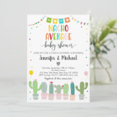 Nacho Gemiddeld Baby shower Cactus Fiesta Kaart (Staand voorkant)
