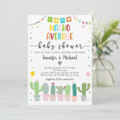 Nacho Gemiddeld Baby shower Cactus Fiesta Kaart (Staand voorkant)