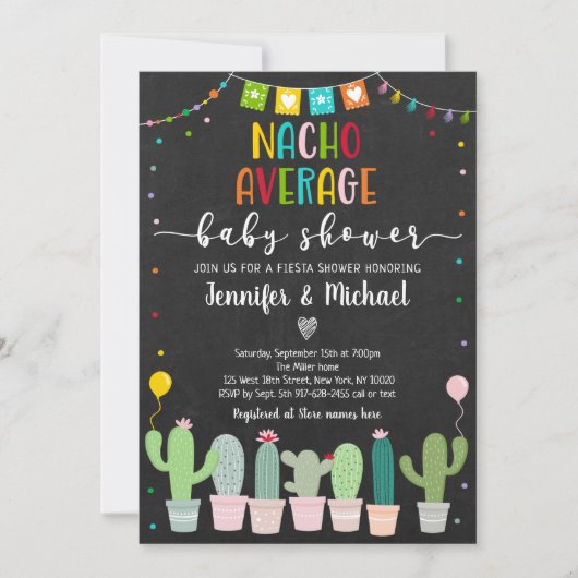 Nacho Gemiddeld Baby shower Fiesta Kaart (Voorkant)