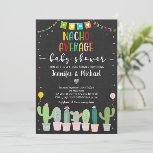 Nacho Gemiddeld Baby shower Fiesta Kaart (Staand voorkant)