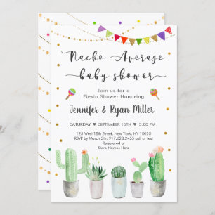 Nacho Gemiddeld Baby shower Gold Fiesta Cactus Kaart