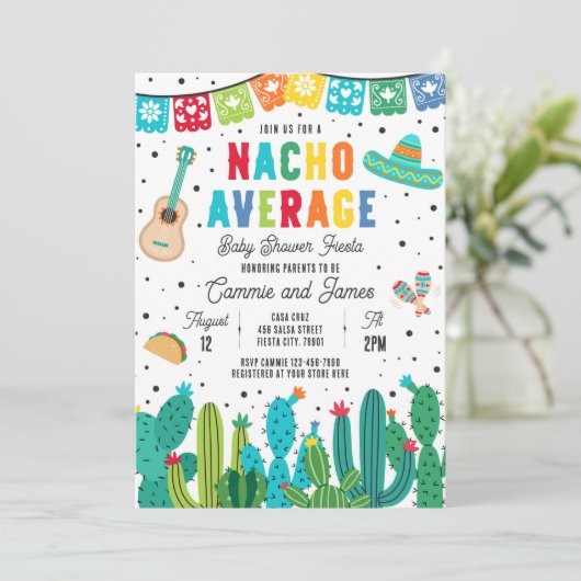 Nacho Gemiddeld Mexicaans Fiesta Baby shower Kaart (Staand voorkant)