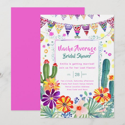 Nacho Gemiddeld Vrijgezellenfeest Laatste Fiesta Kaart (Voorkant / Achterkant)