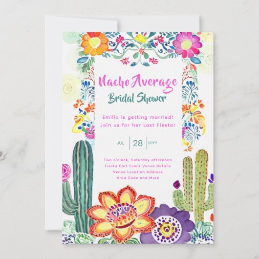 Nacho Gemiddeld Vrijgezellenfeest Laatste Fiesta Kaart (Voorkant)