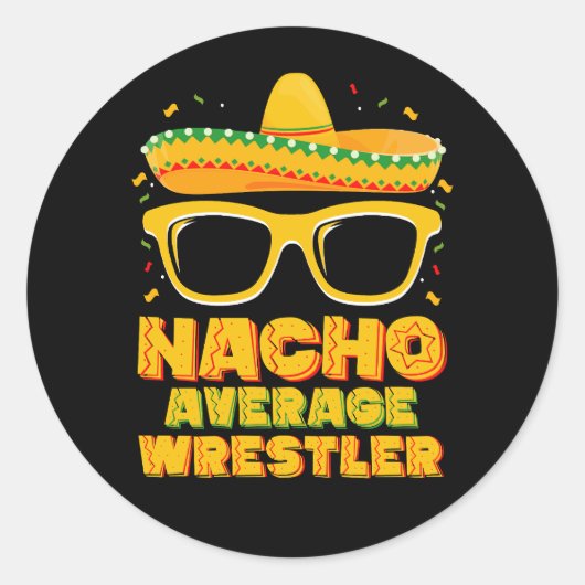 Nacho Gemiddeld Worstelaar Wrestling Cinco de Mayo Ronde Sticker (Voorkant)