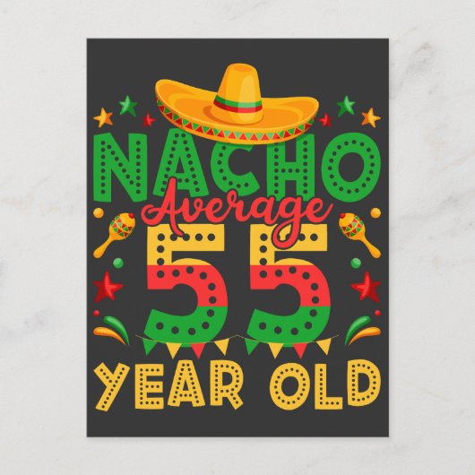 Nacho Gemiddelde 55 Jaar Oud Cinco de Mayo Briefkaart (Voorkant)