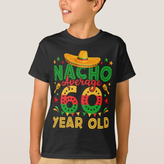 Nacho Gemiddelde 60 jaar oude Cinco de Mayo Jongen T-shirt (Voorkant)