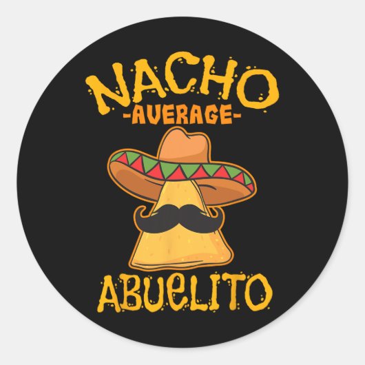 Nacho Gemiddelde Abuelito Opa Opa Cinco D Ronde Sticker (Voorkant)