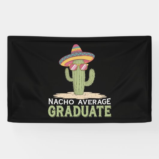 Nacho Gemiddelde Afgestudeerde Cactus Afstudeerfee Spandoek (Horizontaal)