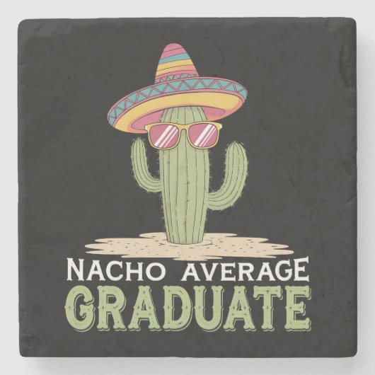 Nacho Gemiddelde Afgestudeerde Cactus Afstudeerfee Stenen Onderzetter (Voorkant)