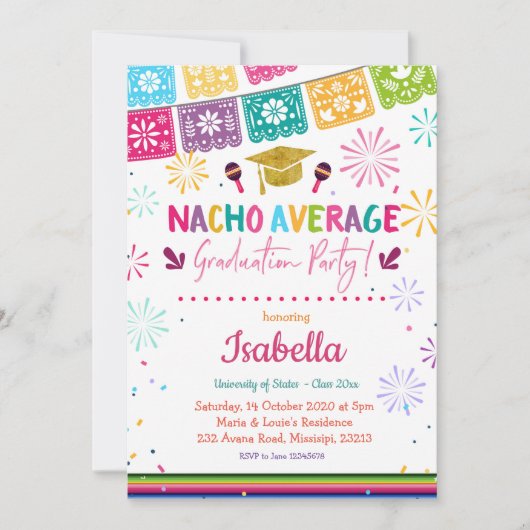 Nacho Gemiddelde Afstuderen Mexicaanse Partij Kaart (Voorkant)