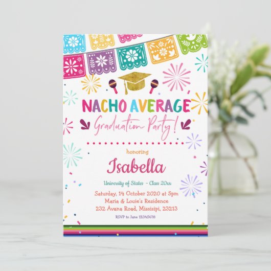 Nacho Gemiddelde Afstuderen Mexicaanse Partij Kaart (Staand voorkant)