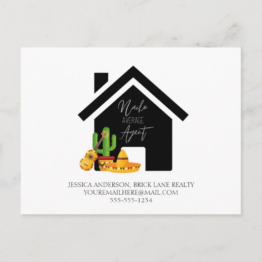 Nacho Gemiddelde agent Real Estate Marketing Briefkaart (Voorkant)