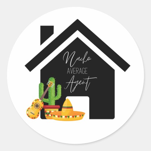 Nacho Gemiddelde agent Real Estate Ronde Sticker (Voorkant)