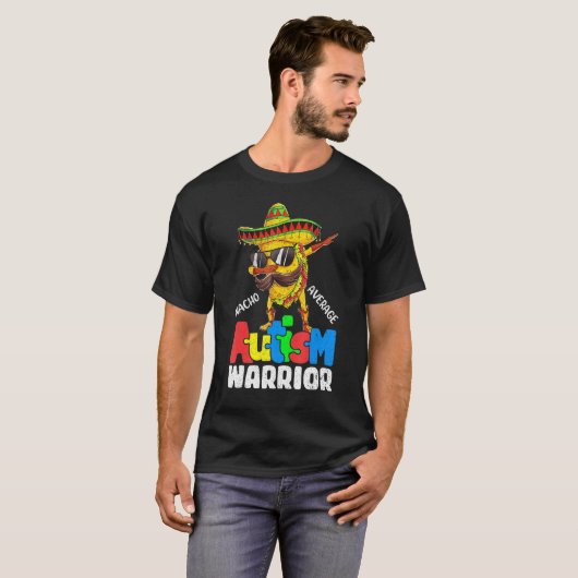 Nacho Gemiddelde Autisme Warrior Dabbing Tacos T-shirt (Voorkant volledig)