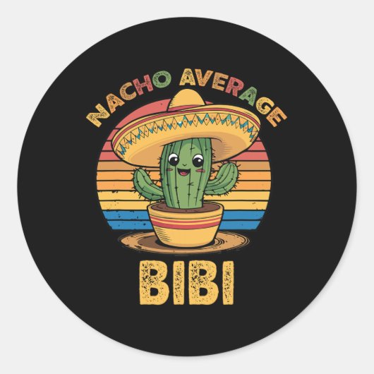 Nacho Gemiddelde Bibi Matching Mexicaanse Cinco de Ronde Sticker (Voorkant)
