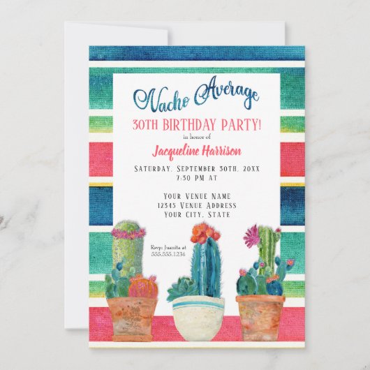 Nacho Gemiddelde 'Birthday Party' Floral Desert Ca Kaart (Voorkant)