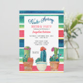 Nacho Gemiddelde 'Birthday Party' Floral Desert Ca Kaart (Staand voorkant)