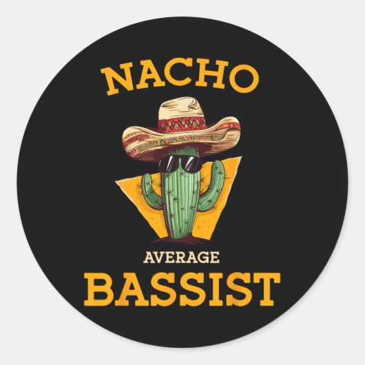 Nacho Gemiddelde Bist Grappige Mexicaanse B Gitaar Ronde Sticker (Voorkant)