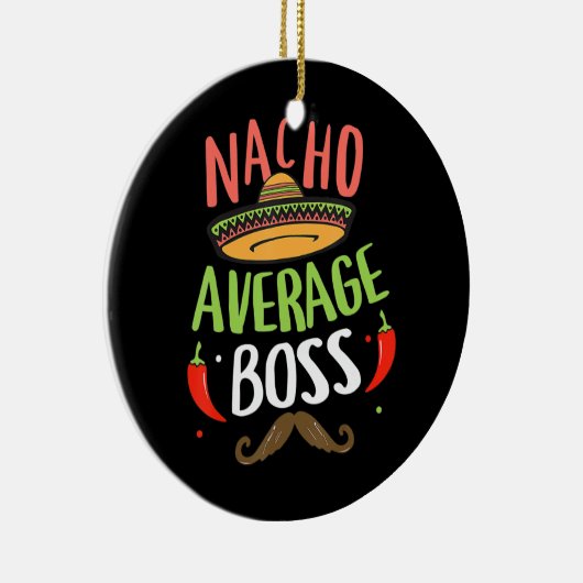 Nacho Gemiddelde Boss Sombrero Beard Cinco de Mayo Keramisch Ornament (Rechts)