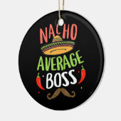 Nacho Gemiddelde Boss Sombrero Beard Cinco de Mayo Keramisch Ornament (Links)