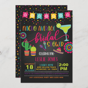 Nacho Gemiddelde Bridal Shower Invitation - BL Kaart