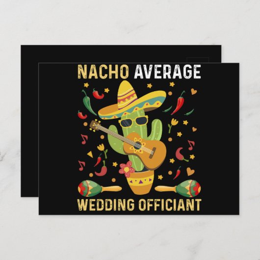 Nacho Gemiddelde Bruiloft Ambtenaar Mexicaanse Par Briefkaart (Voorkant / Achterkant)