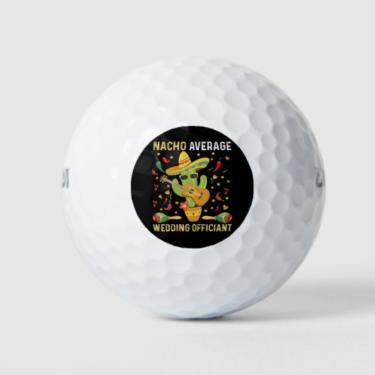 Nacho Gemiddelde Bruiloft Ambtenaar Mexicaanse Par Golfballen (Voorkant)