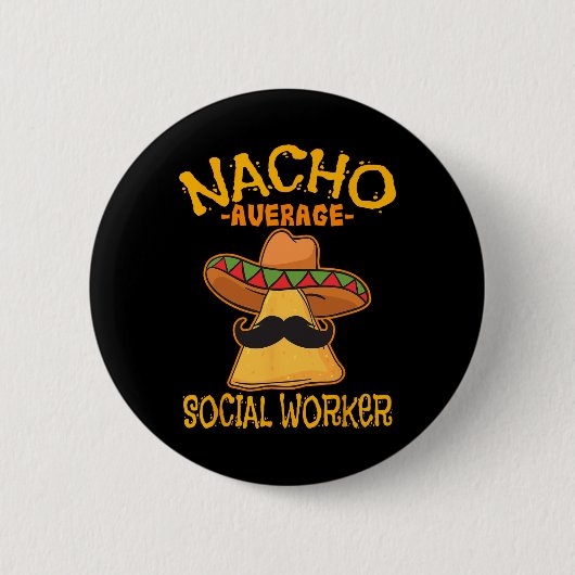 Nacho Gemiddelde casewerker voor de sociale zekerh Ronde Button 5,7 Cm (Voorkant)