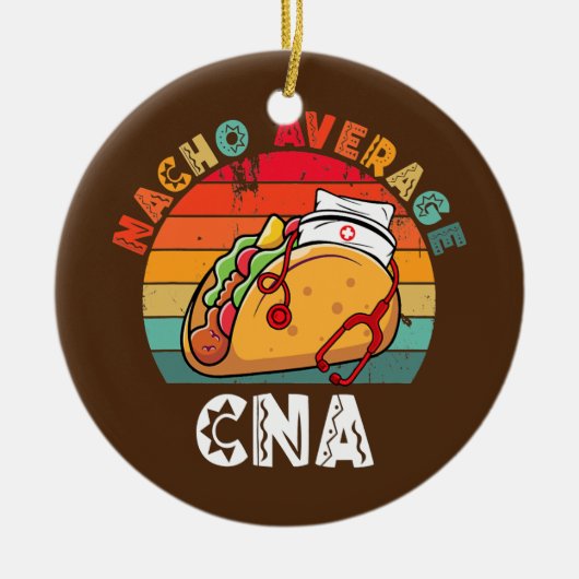 Nacho Gemiddelde CNA Taco Stethoscoop Cinco Keramisch Ornament (Voorkant)