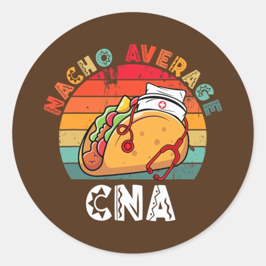  Nacho Gemiddelde CNA Taco Stethoscoop Cinco Ronde Sticker (Voorkant)