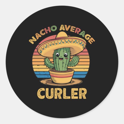 Nacho Gemiddelde Curler Mexicaanse Cinco de Mayo C Ronde Sticker (Voorkant)