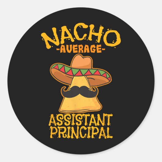 Nacho Gemiddelde Directe Vice-Leraar Cinco Ronde Sticker (Voorkant)