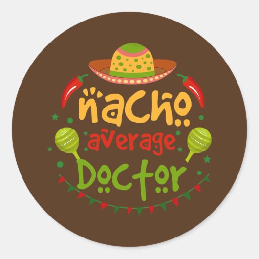 Nacho Gemiddelde Doctor Cinco de Mayo Fiesta Ronde Sticker (Voorkant)