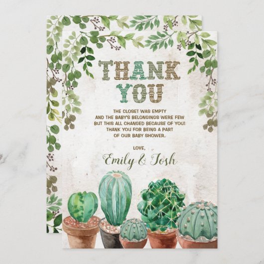 Nacho Gemiddelde Fiesta Baby shower Dank u kaart (Voorkant / Achterkant)