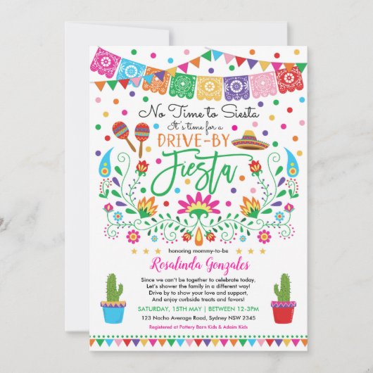 Nacho gemiddelde Fiesta rijden door Baby shower Kaart (Voorkant)